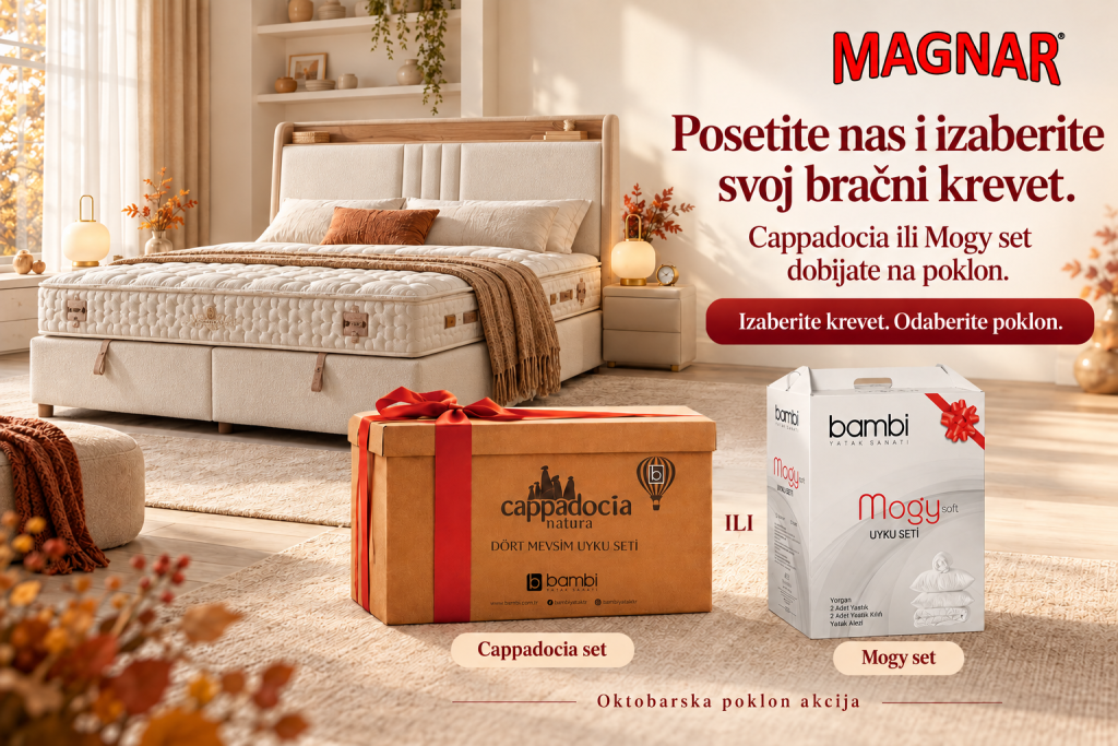 Posetite Magnar i izaberite bračni krevet uz Cappadocia ili Mogy set na poklon.